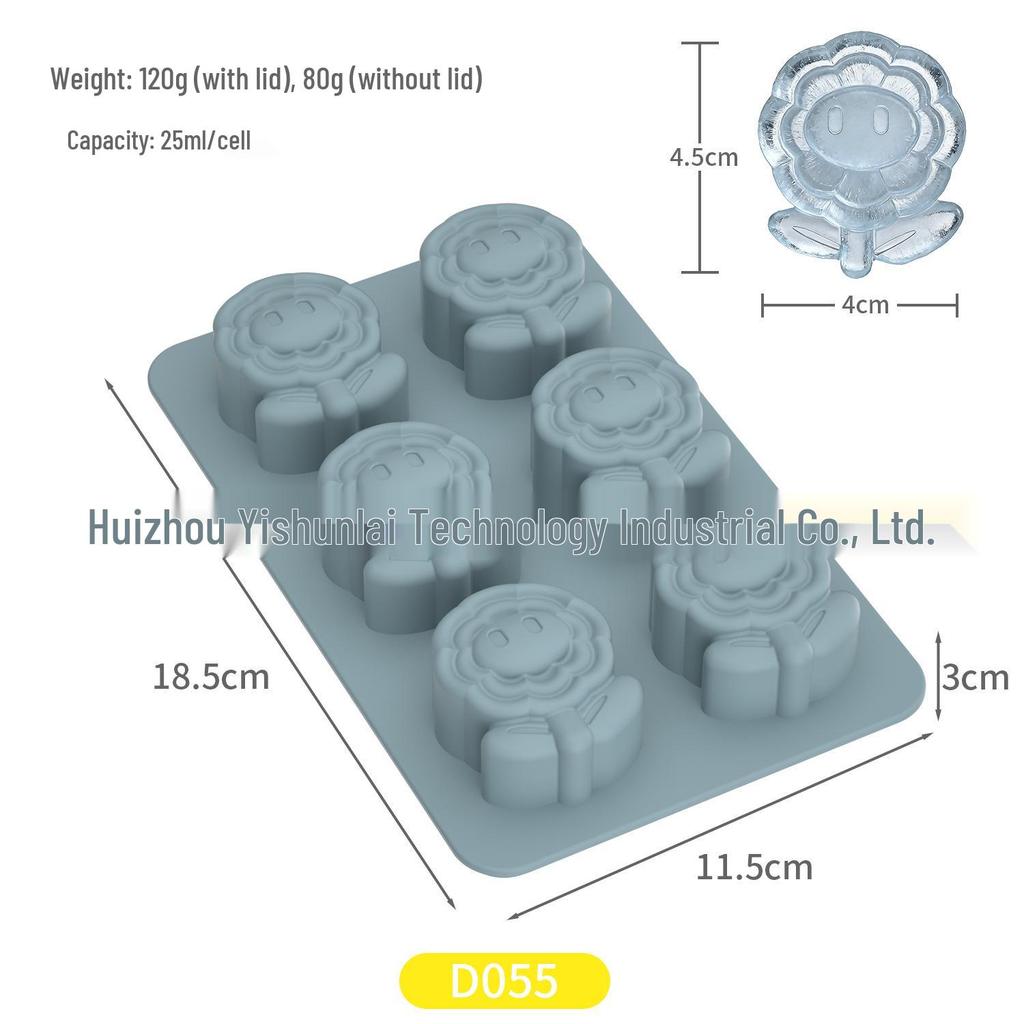Silicone Ice Cube Tray with Lid: 4-Grid Frozen Soup & Food Storage Box