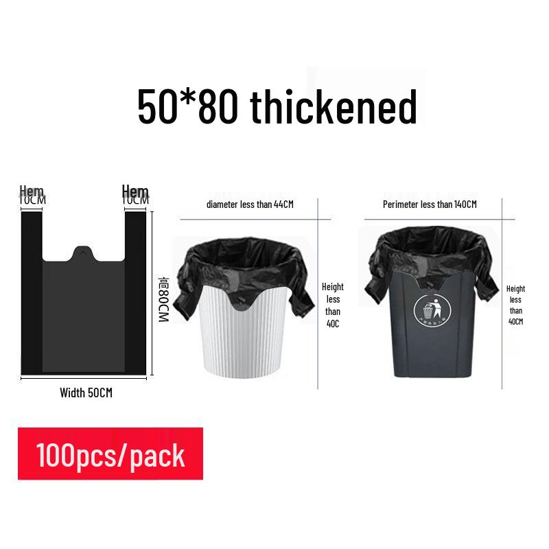 Verdikte Draagbare Zwarte Keuken Vuilniszakken - Duurzame Huishoudelijke Vuilniszakken in Veststijl