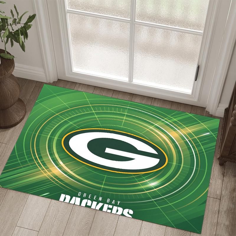 Green Bay Packers Design Crystal Velvet Carpet Cozy Non?Slip Printed Rug For Bedroom Living Room Entrance