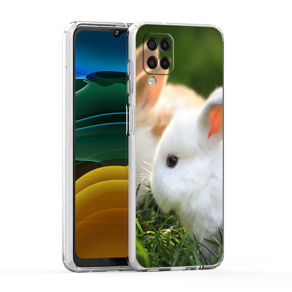 Cute White Baby Rabbits Phone Case For Samsung A13 A33 A35 A55 A73 A53 A23 A51 A71 A21S A31 A41 A05s A03S A15 A25 5G Cover