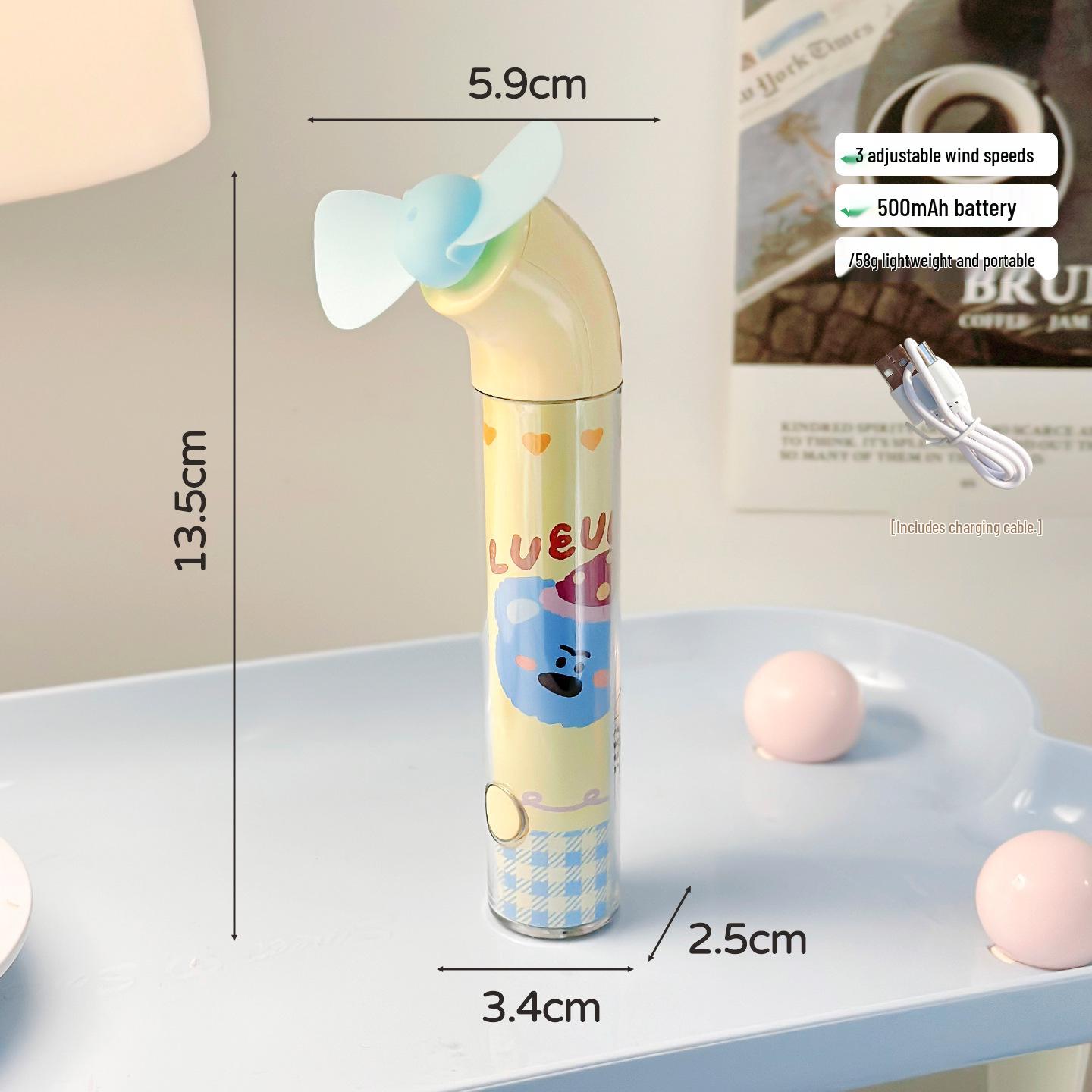 Children s Portable USB Rechargeable Cartoon Mini Fan See Picture