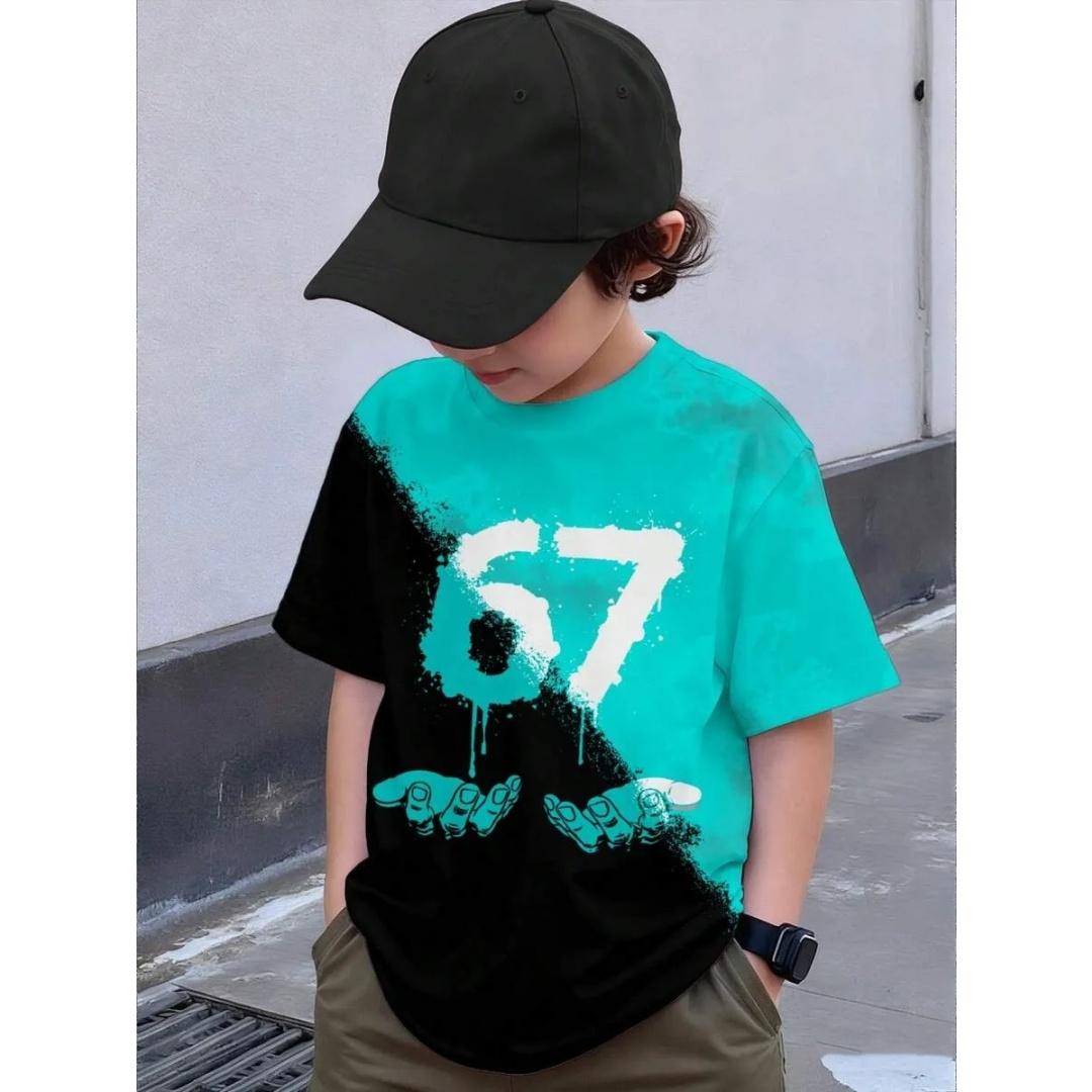 

Funny Animal Number 67 Six Seven Print Men s Short Sleeves T-Shirt Loose Casual Summer Outdoor Street Women s and Men s Tees Tops XXS