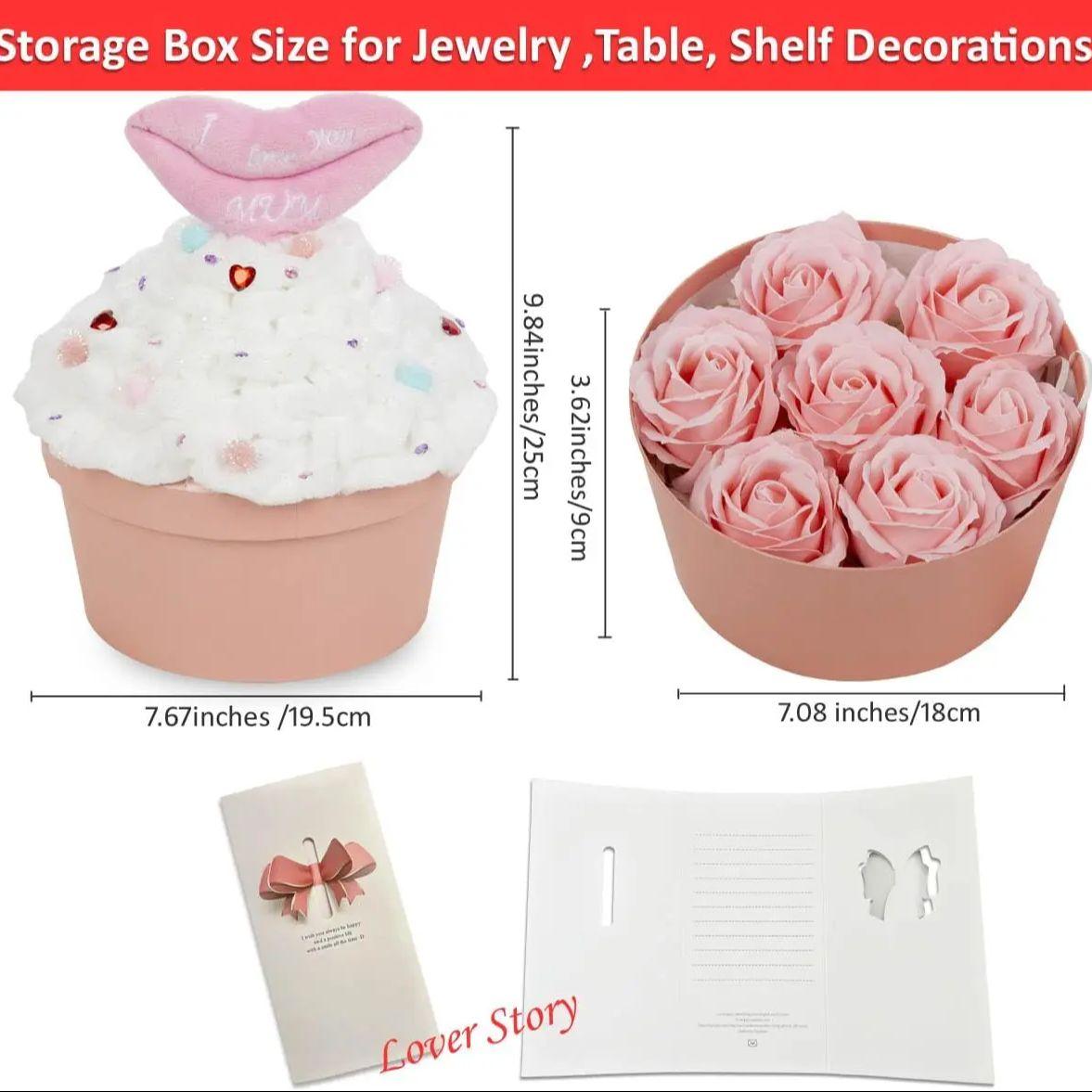 

Подарочные коробки для кексов с цветами Вечная коробка с розами с базовой подарочной упаковкой на День матери, день рождения, День святого Валентина и различные розовый