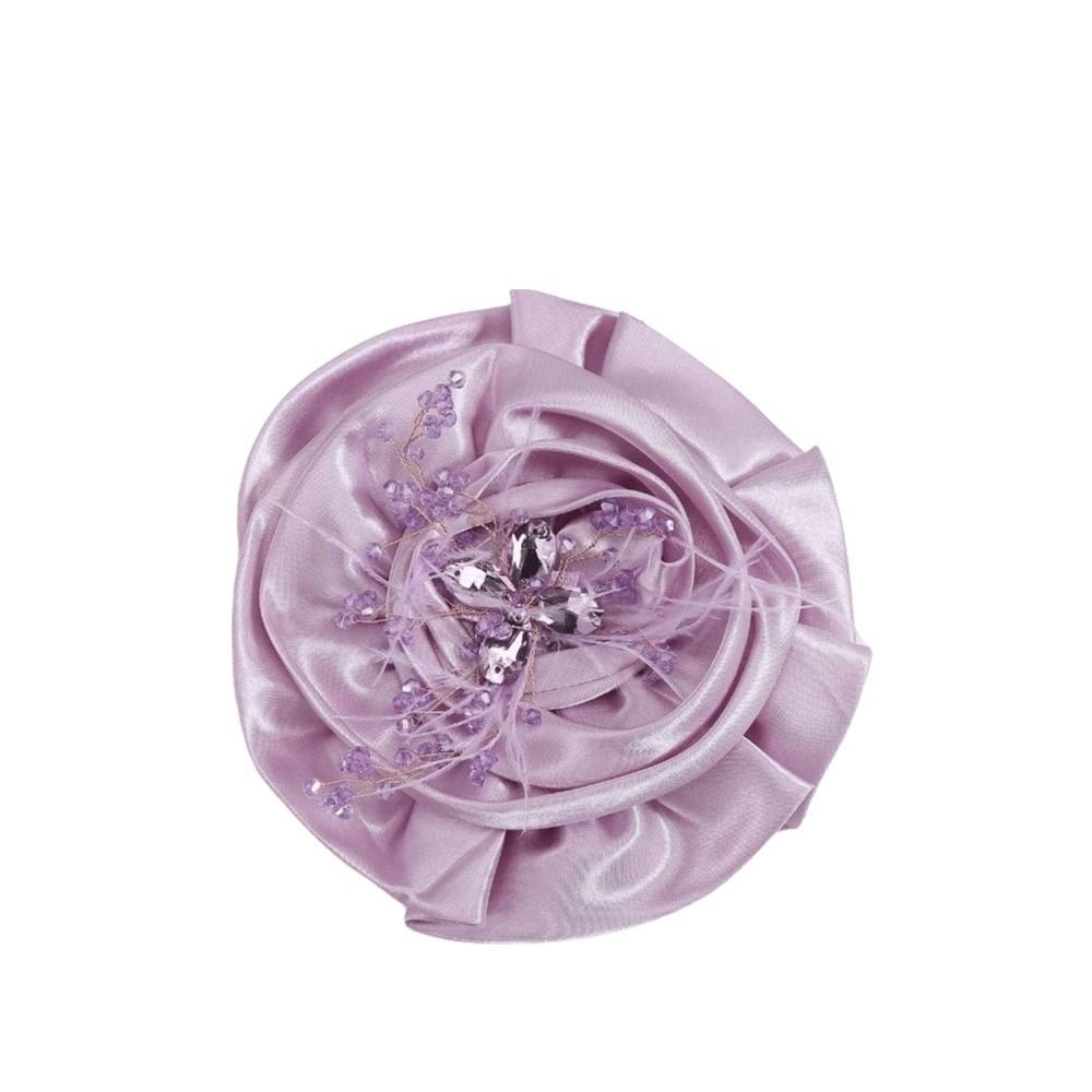 

Soft Cloth Flower Brooch Shiny Rhinestone Pin Unique Women s Pin Accessories фиолетовый