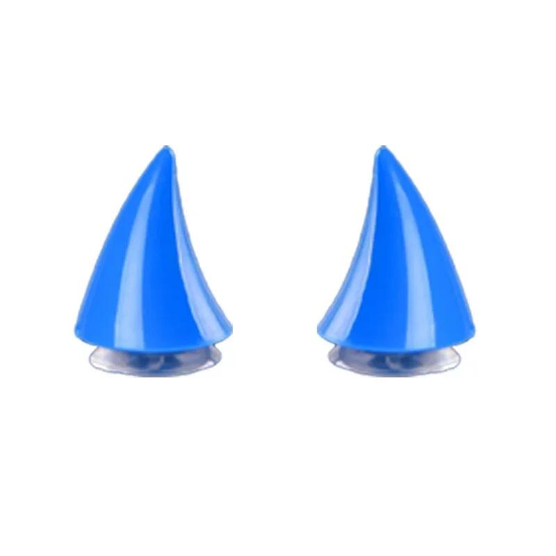 2Pcs Car Motorcycle Helmet Devil Horn Motocross Decoration Headwear Sucker Silicone Accessories