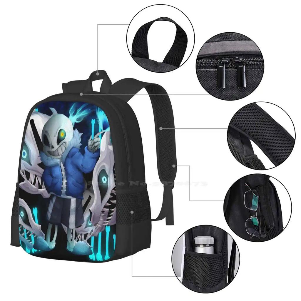 Ready To Have A Bad Time Backpacks For School Teenagers Girls Travel Bags Undertale Sans Skeleton