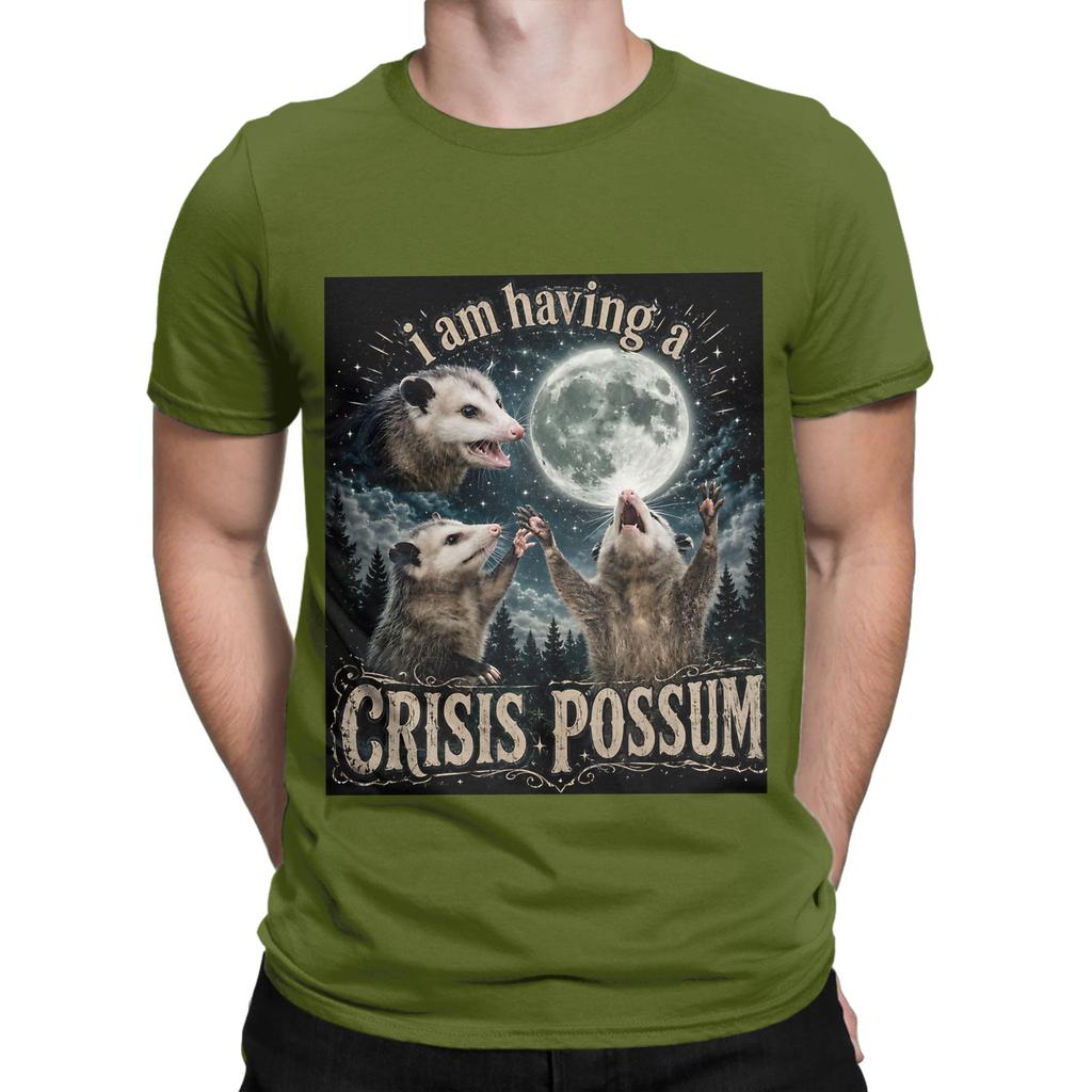 I am having a crisis possum Funny 100 Cotton TShirt Possum Tops Tees For Unisex