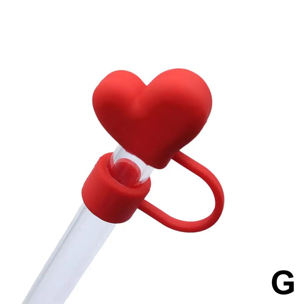 Love Straw Cover Cap Reusable Silicone Straw Toppers For Stanley Cup Leak-Proof Dust Proof Straws Cover For Tumbler Accesso L3V0