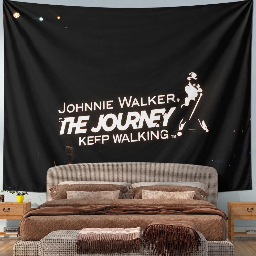 Beautiful Johnnie Walker Bohemian Tapestry, Black and White Vintage Feel, Great Option for Office Waiting Room and Reception with Wow