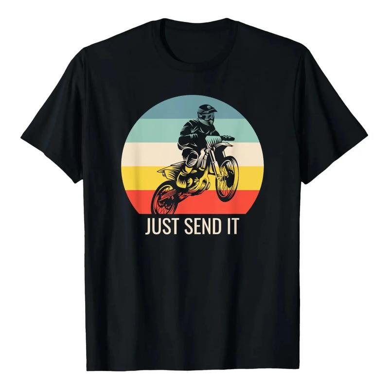 Camiseta De Dirt Bike, Motocross, Sunset; Just Send It S разноцветный