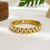 Light Luxury White Diamond Titanium Steel Watch Chain, High-end Men's and Women's 18K Gold Non-fading Ins Bracelet