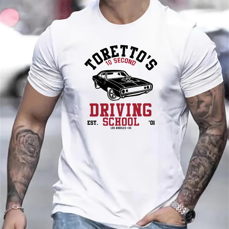 

Принт футболка «Школа вождения Торетто за 10 секунд», мягкая, дышащая и устойчивая к выцветанию, классический крой для повседневной носки XXL белый