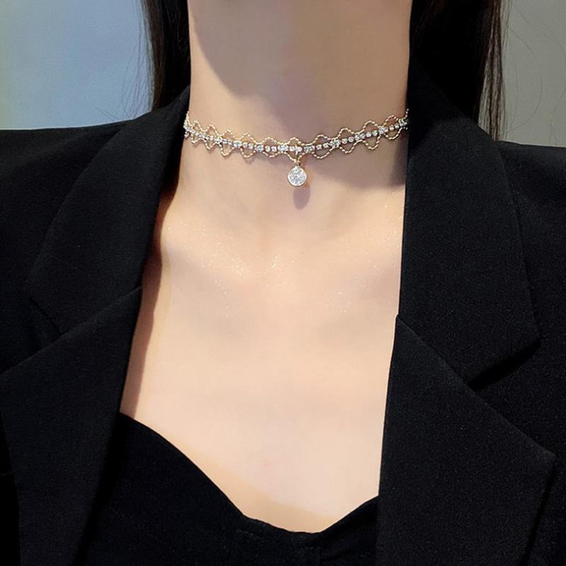 Butterfly Necklace Women'S Collarbone Chain Full Of Diamonds Tassel Choker Necklace Sweater Chain Accessories