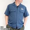 Dickies Men's Short Sleeve Shirt, Striped, Open Collar, Blue, Black, Casual, Sizes M, L, XL, 10001912 (JP, Alphabet, XL, BLUE)
