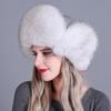 Women Winter Warm Beanie Earmuffs Cap Rolled Edge Fox Hair Warm Ladies Winter Female Thickened Fur Lady Adult Hat