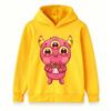 Kids Boys Girls Pullover Hoodie Cute Three-Eyed Pink Monster Print Casual Soft Hooded Sweatshirt For Boys Girls Daily Party Holiday Warm Comfortable