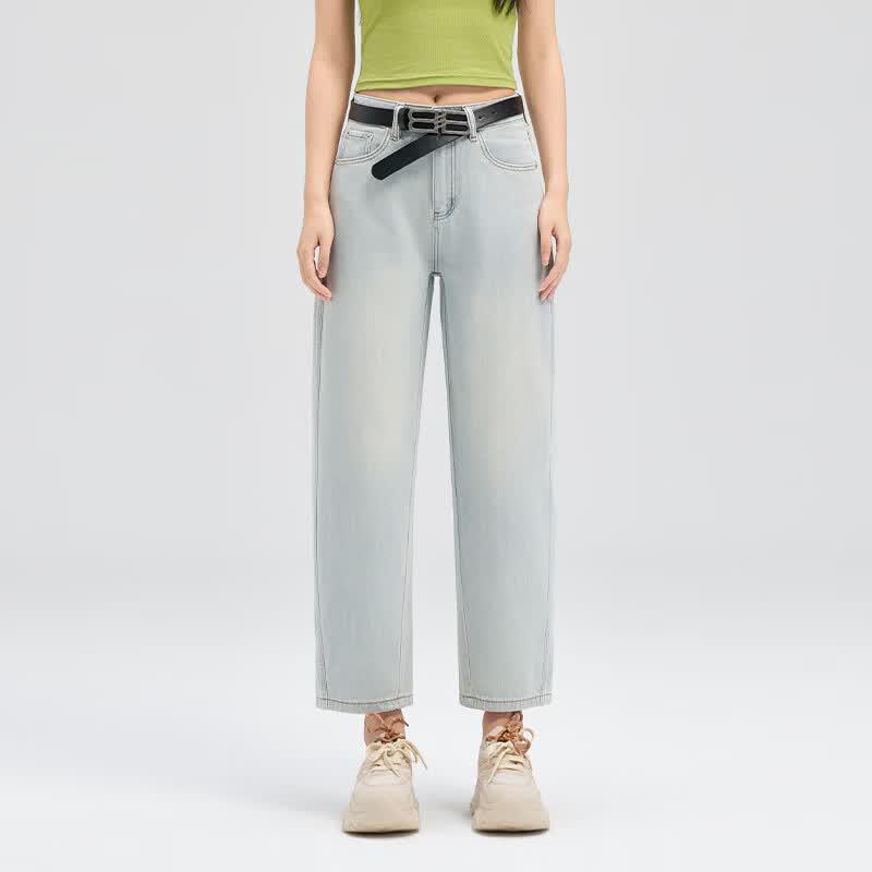 Women s High-Waist Four-Way Stretch Harem Cropped Jeans 28
