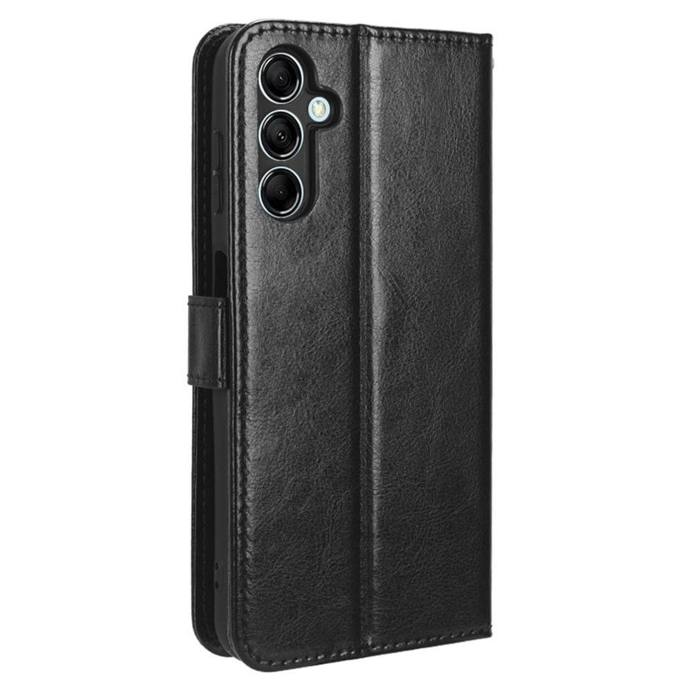 Flip Case for Samsung Galaxy M34, Crazy Horse Wallet, Black