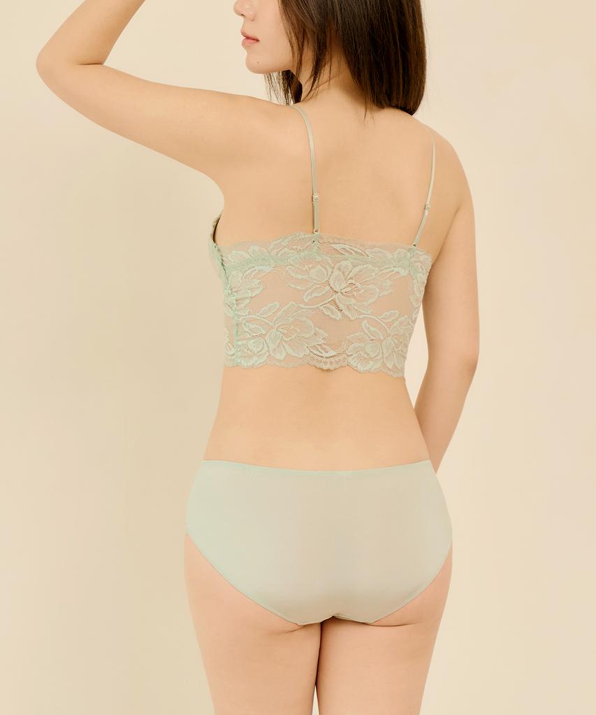 Maleunpaibeu [Set] Lace Scarlet See-Through Bralette Bra Panty Set_4 Colors (C Type)