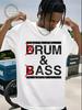 Casual Graphic T-shirt - "Drum & Bass" Print