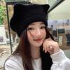 Women's New Knitted Dome Hat Wide Edge Face Showing Small Casual Sports Headband Korean Style Wool Bag Head Hat