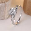Love Heart White Zircon Luxury Crown Rings For Women CopperColor Engagement Ring Wedding Jewelry Bridal Valentine's Day Gifts