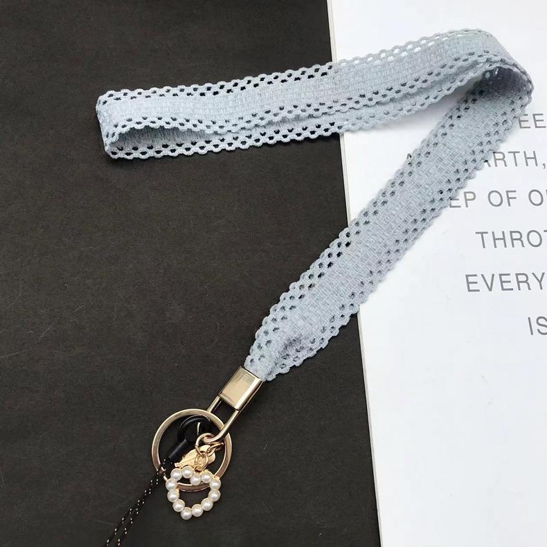 Korean Style Pearl Heart Pendant Phone & ID Lanyard for Women