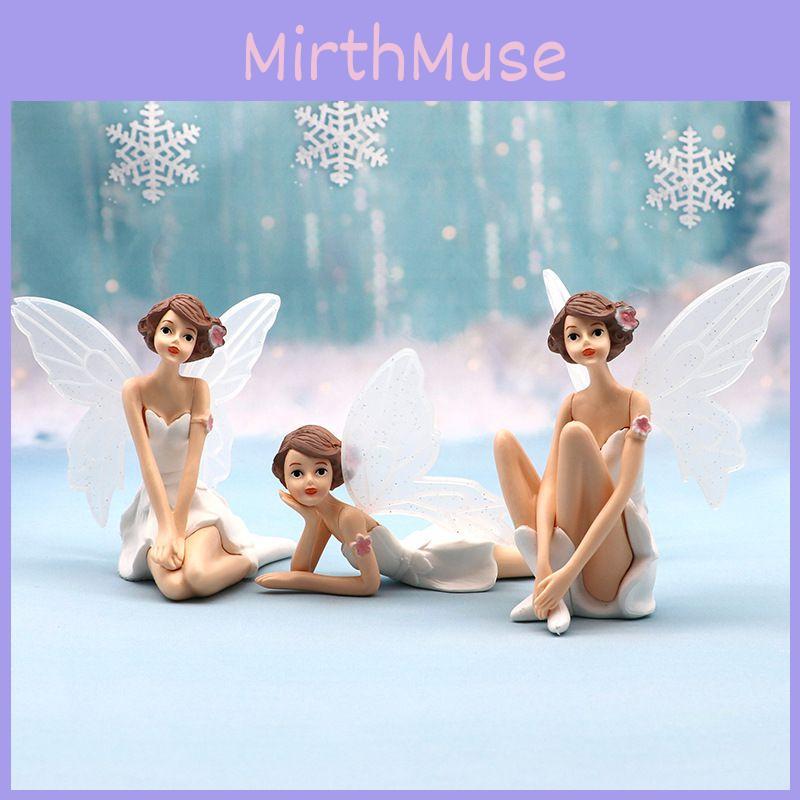 Enchanting Flower Fairy Miniature Figures With Delicate Fly Wings For Dollhouse Decor