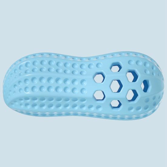 Dog Treat Dispenser Toy Squeaky Peanut Shape Dog Chew Toy Interactive Treat Dispensing Toy for Dogs Teeth Cleaning Mental Stimulation