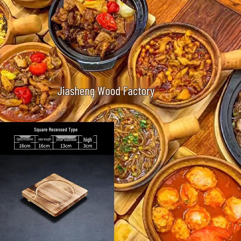 Anti-Scald Heat Insulation Mat: Clay Pot, Stone Pot, Teppanyaki Base, Wooden Charcoal Stove Tray for Commercial Use