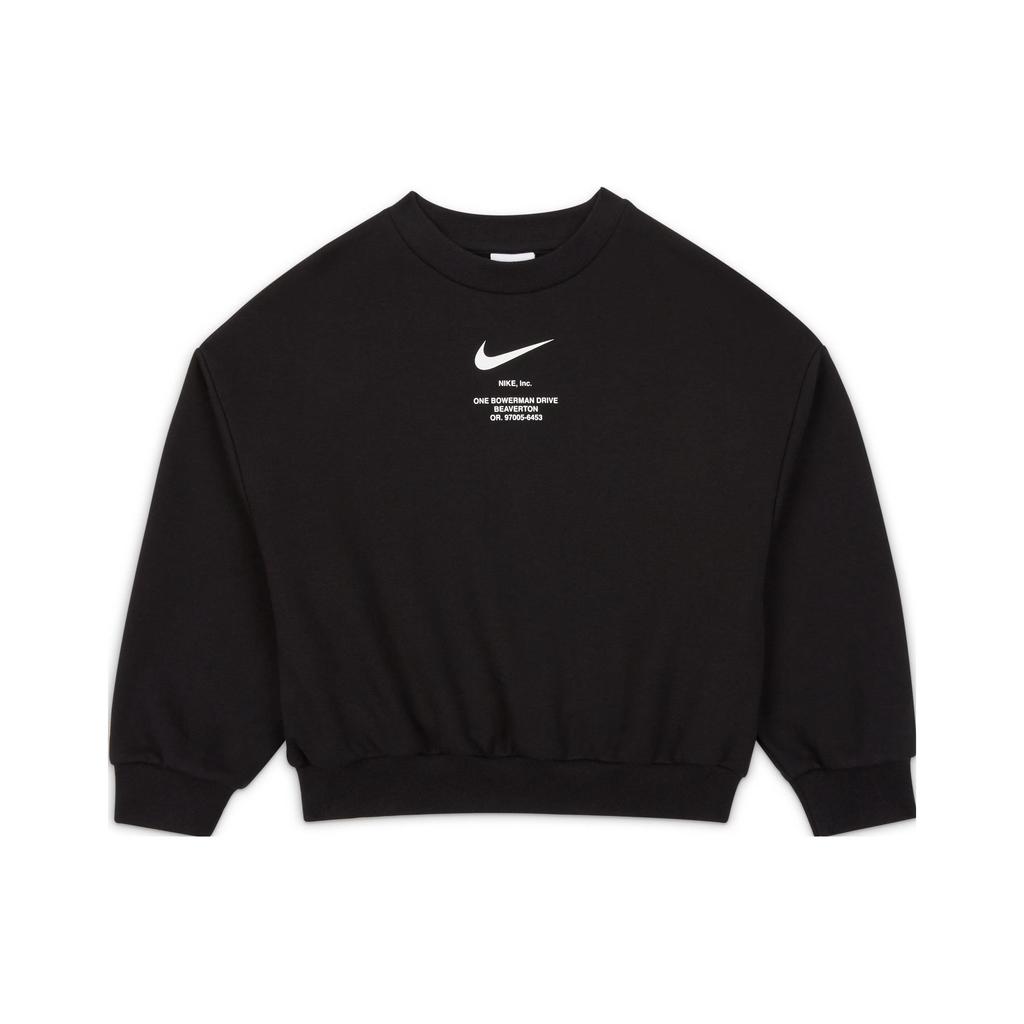 Nike Sweatshirt mit Logoprint Rundhals-Pullover Kinder Oberteile Schwarz FD9935-010