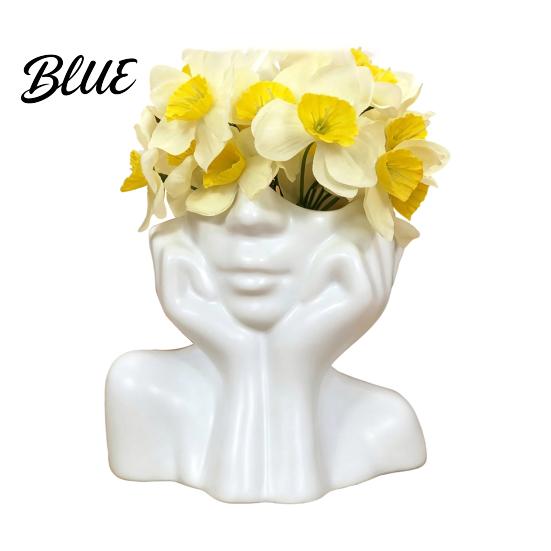Minimalist Brush Storage Container Abstract Face Vase, Artistic Female Pen Holder, Makeup Office Supplies Organizer Modern Decorative Vase Centerpiece