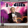 Mr Worldwide Dice To Live Laugh Love Telo da Parete MR 305 Pitbull Meme Telo da Parete Grande Tessuto Appeso a Parete Teli Tappetini Yoga