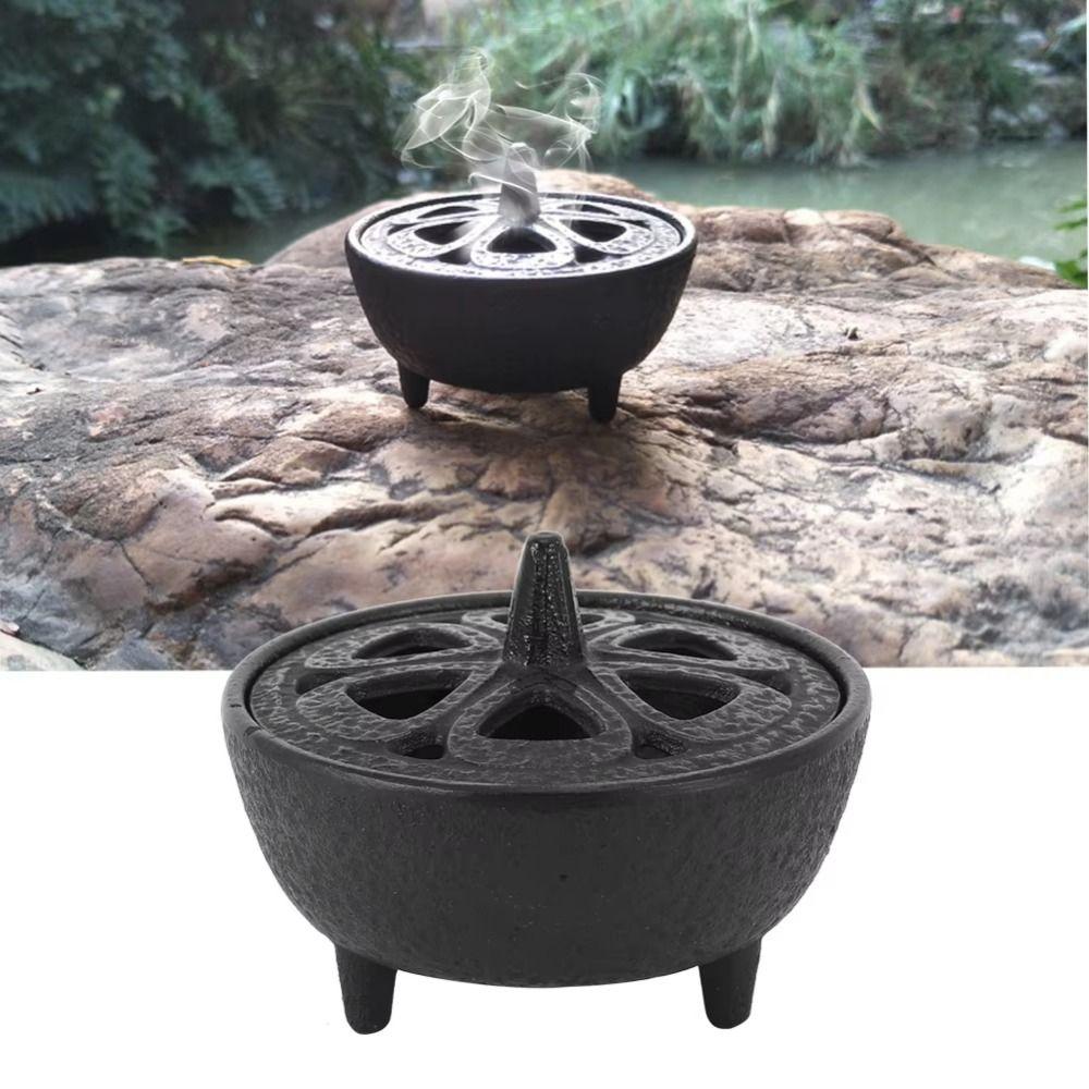Mini Cast Iron Incense Burner Tripod Heat Resistance Cast Iron Incense Censer  Home Decor