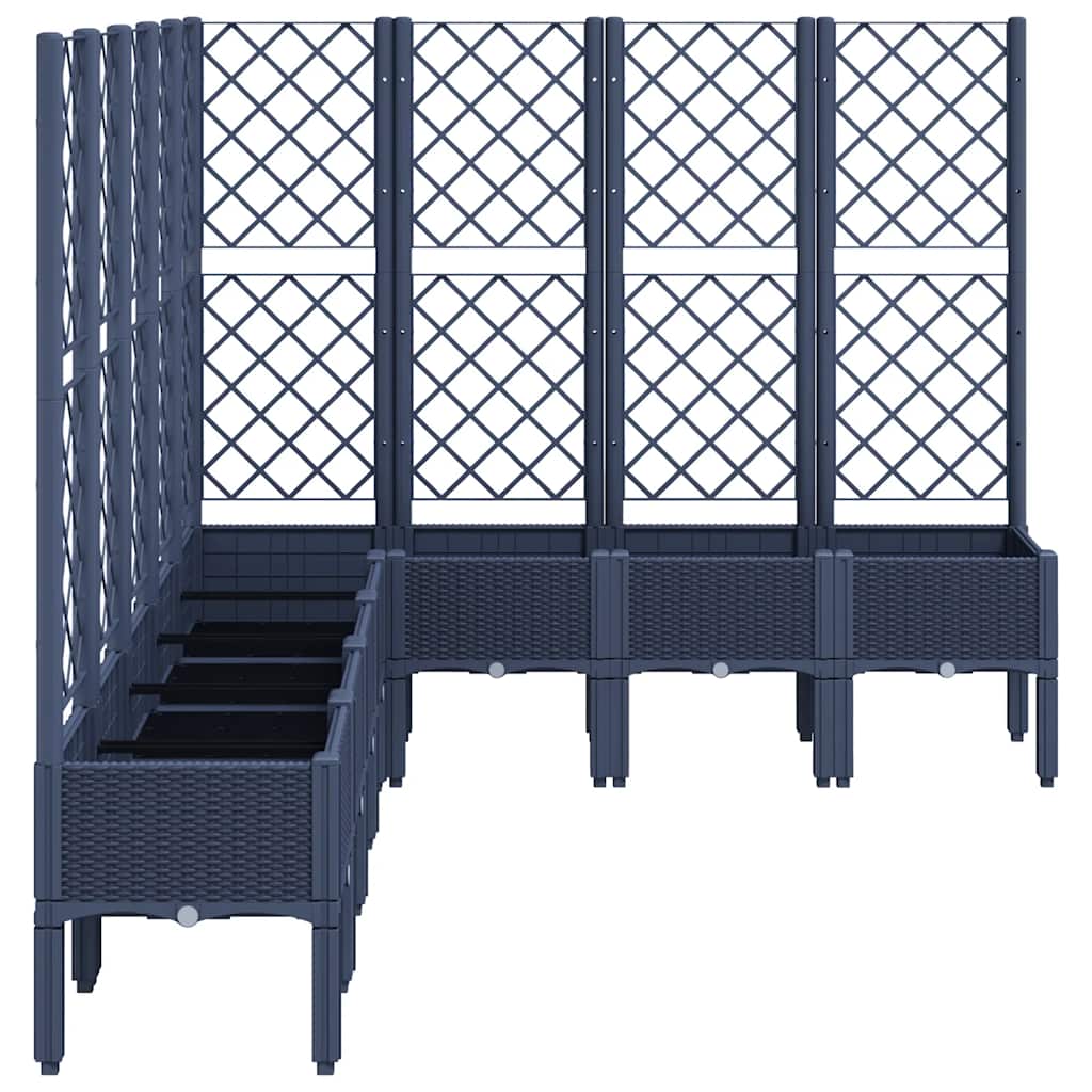 Planter with Trellis Blue Gray 200 X 160 X 142 Cm PP