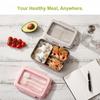Triple Compartment Bento Box Microwave Safe Portable Lunch Container With Utensils Adults Students Office School Home Use