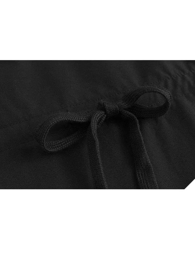 Xitao Einfarbig O-Ausschnitt Bandage Patchwork Kleider GJ1083