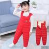 Herbst Winter Jungen Mädchen Overalls Cartoon Bär Innenfutter mit Samt Warme Overallhosen für Kinder Kinder Bodysuits