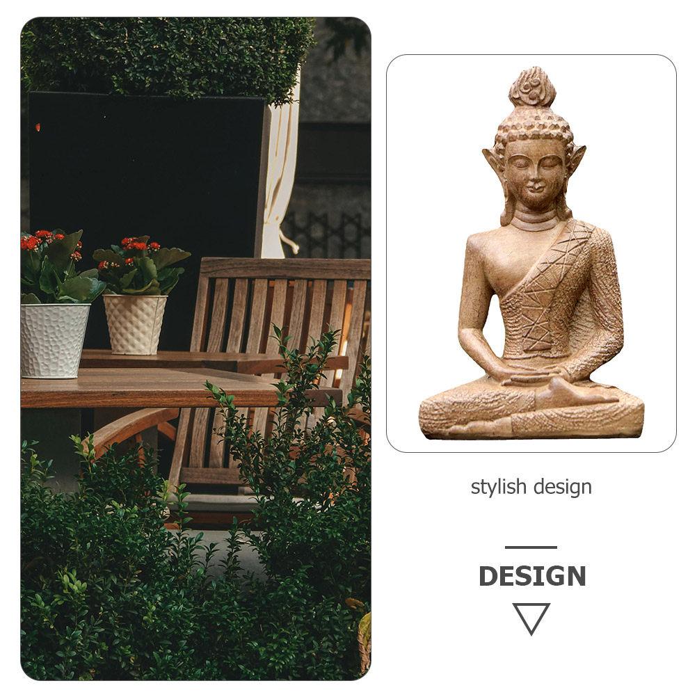 Resin Chinese Style Buddha Statue Garden Decoration Desktop Buddha Sculpture for Home Office Zen Indoor Outdoor Decoration