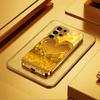 Extra-large golden heart Glass PhoneCase for Samsung Galaxy S26 S25 S24 S23 S22 FE Ultra Plus Built-in glass Gold Exquisite