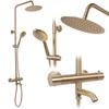 Shower and Bath Set Lungo Gold Brushed Steel Rea-p6604