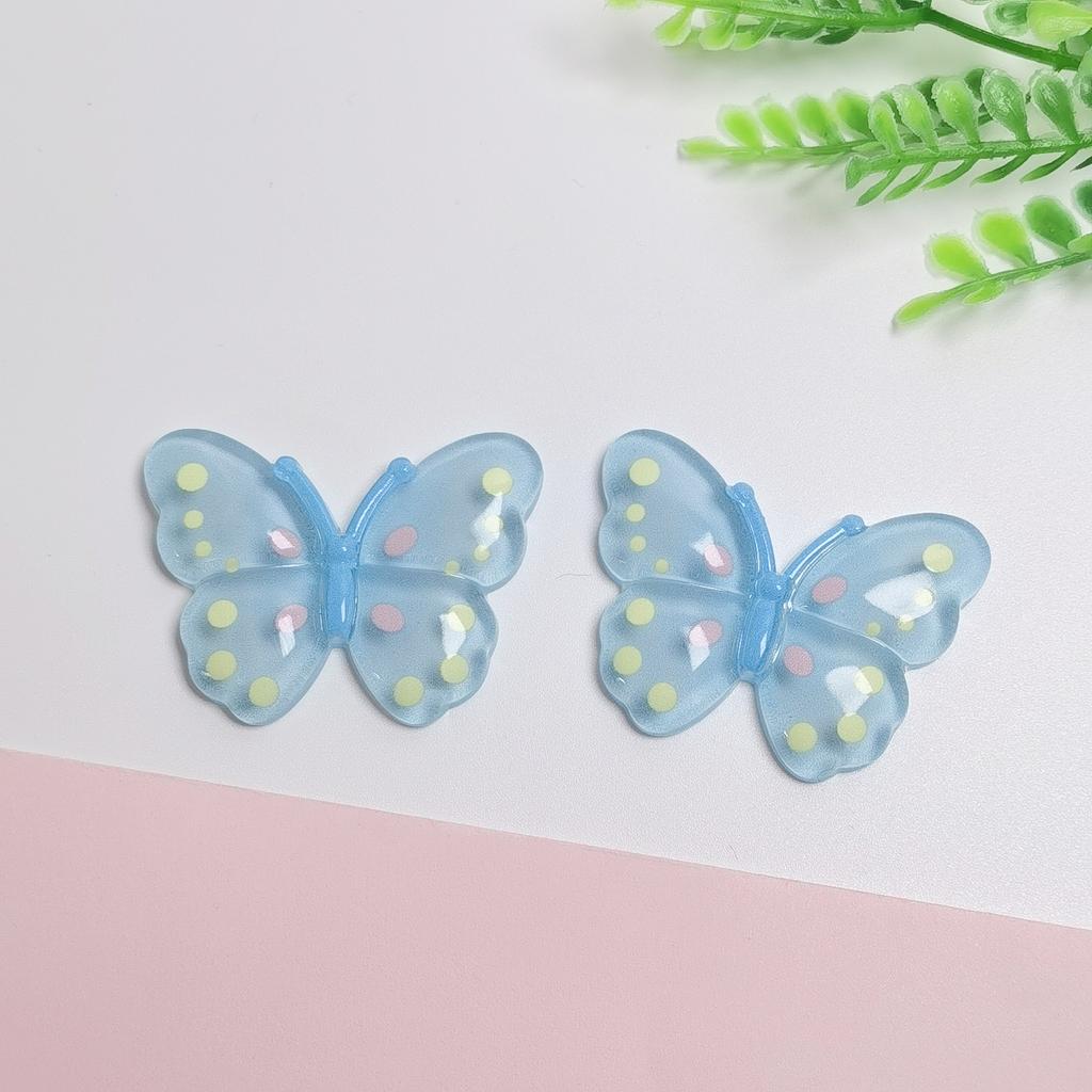 100Pcs Kawaii Colorful Butterfly Resin Cabochon Flatbacks Children DIY Accessories Pencil Case Decor