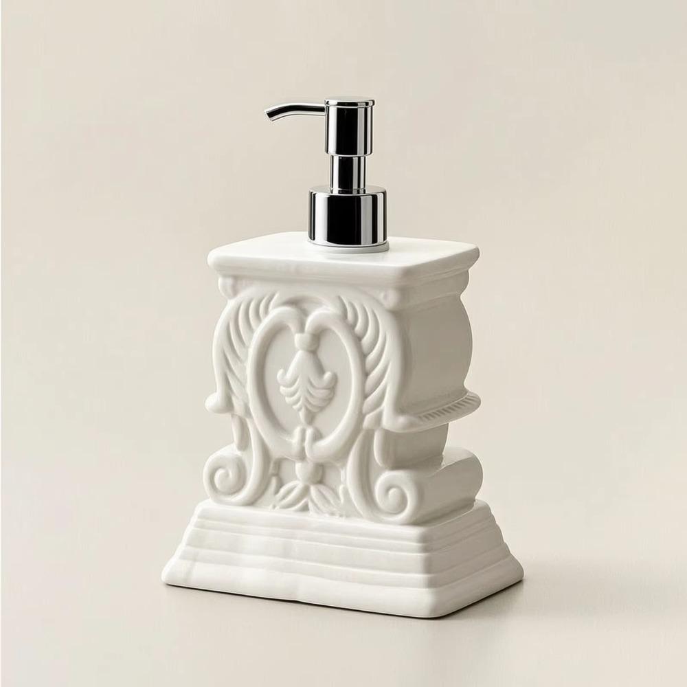 Refillable Roman Column Resin Lotion Pump Bottle Retro Liquid Hand Soap Container Home Decor