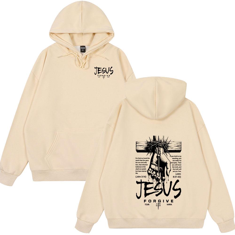 Jezus Chrześcijański Przebacz Im Ojcze Bluzy Odzież Damska Moda Harajuku Bluza Polarowa Codzienna Bluza z Kapturem Zimowe Wiosenne Ubrania