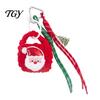 Santa Claus Bag Charm Christmas Charm, Crochet Keychain Pendant with Festive Charms Faux Leather Star, Xmas Hanging Decor for Party Favors Gift
