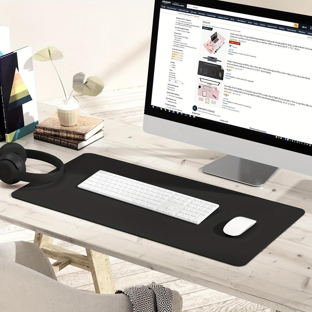Faux Leather Desk Mat Protector, Mouse Pad, Office Desk Mat, Non-slip Faux Leather Desk, Laptop Desk Mat, Writing Pads for Office and Home Desks