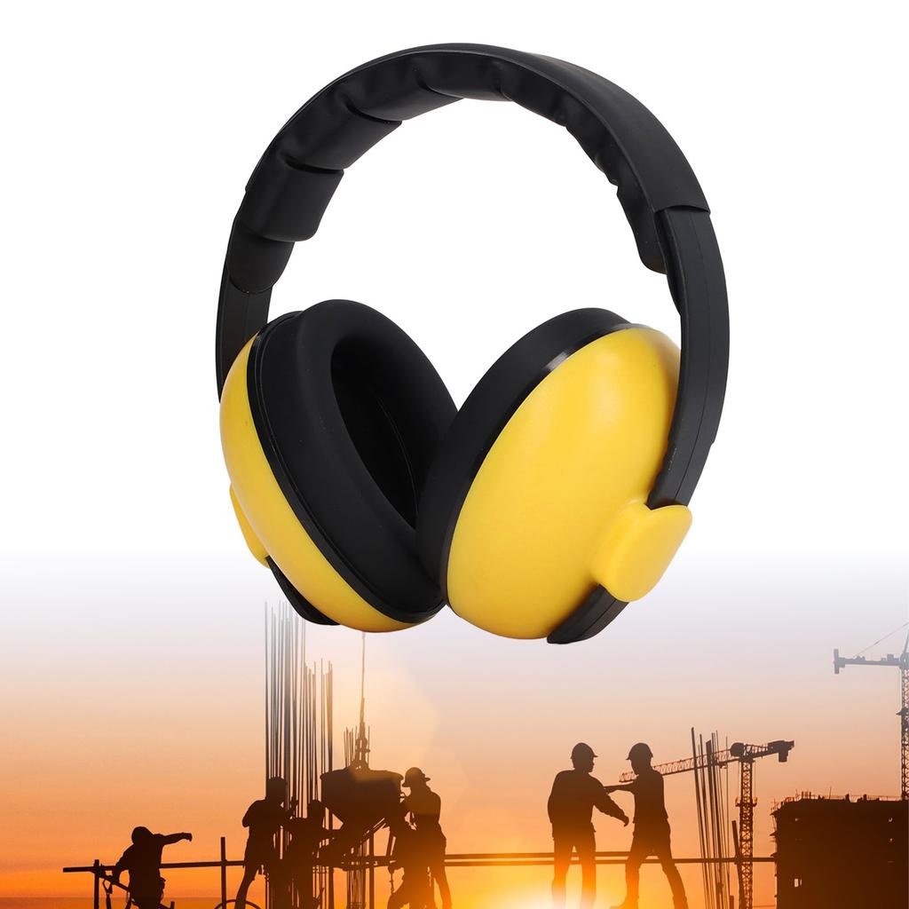 Earmuffs Noise Reduction Sound Blocking Hearing Protection Comfortable Wearing Ear Muffs NRR 31DB Yellow for Children 0 to 3 Years Old
