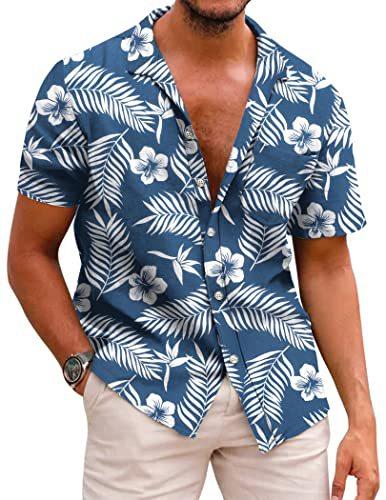 Summer Short Sleeve Flower Shirt Men'S Beach Large Size Casual 3D Digital Printing Men'S Shirt Tide