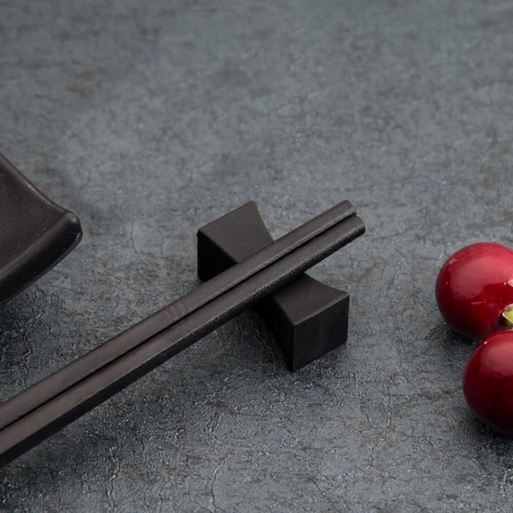 10 Pcs Chopstick Rest Stands Matte Cutlery Stand Stainless Steel Chopstick Holder Black