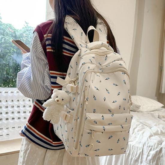 Floral Backpack for Girls Large Capacity Backpack with Padded Shoulder Straps